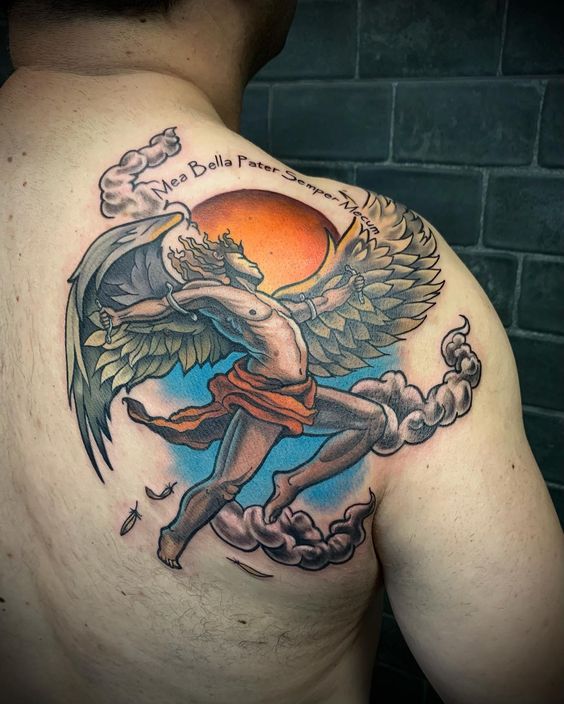 Color back Icarus Tattoo