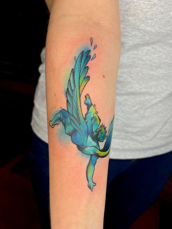 Color forearm Icarus Tattoo