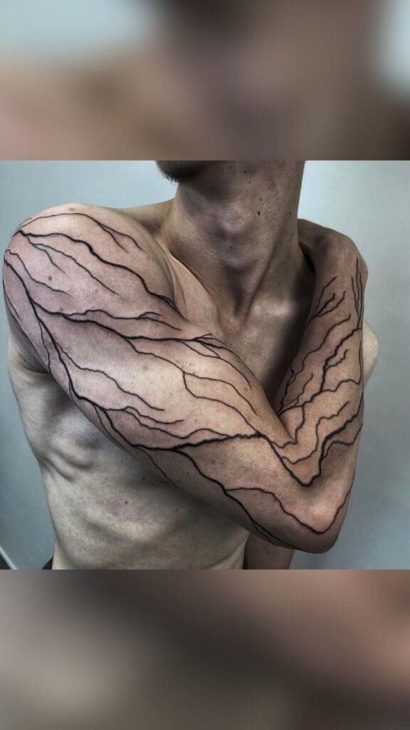 lightning bolt sleeve tattoo