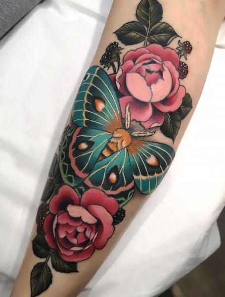 forearm neo traditional tattoo for woman